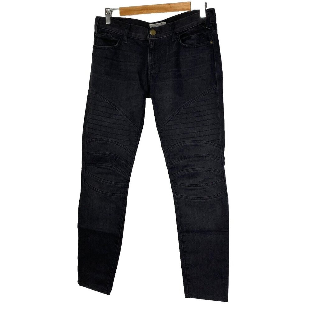 Current/ Elliot Mens Skinny Moto Jeans Faded Black Size 27-0 Made In USA